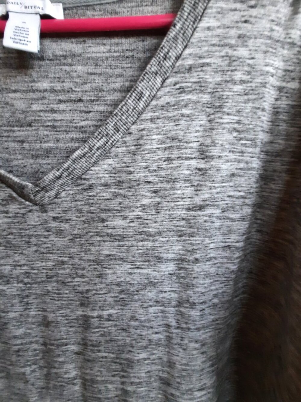 Daily Ritual Light Gray V-Neck Sweater Tunic - Picture 3 of 7